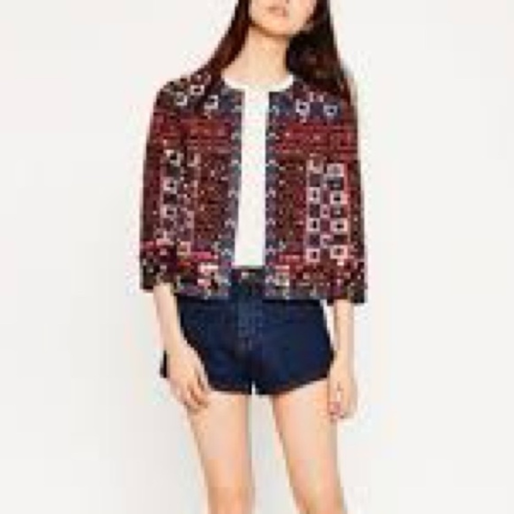 ZARA Full Beaded Bohemian Mediterranean Bedouin Style Jacket M